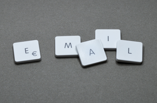 scrabble tiles spelling email