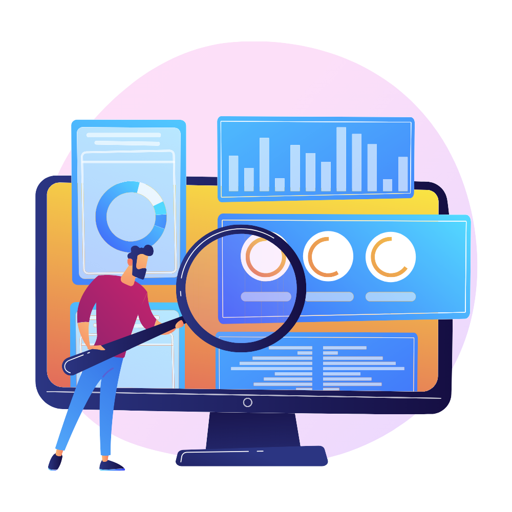 Graphic illustration showing social media audit
